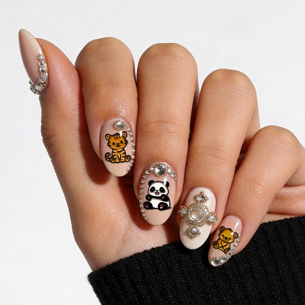 PH PandaHall 3 placas de estampado de uñas animales lindos oso mono panda pingüino gato plantillas acero inoxidable
