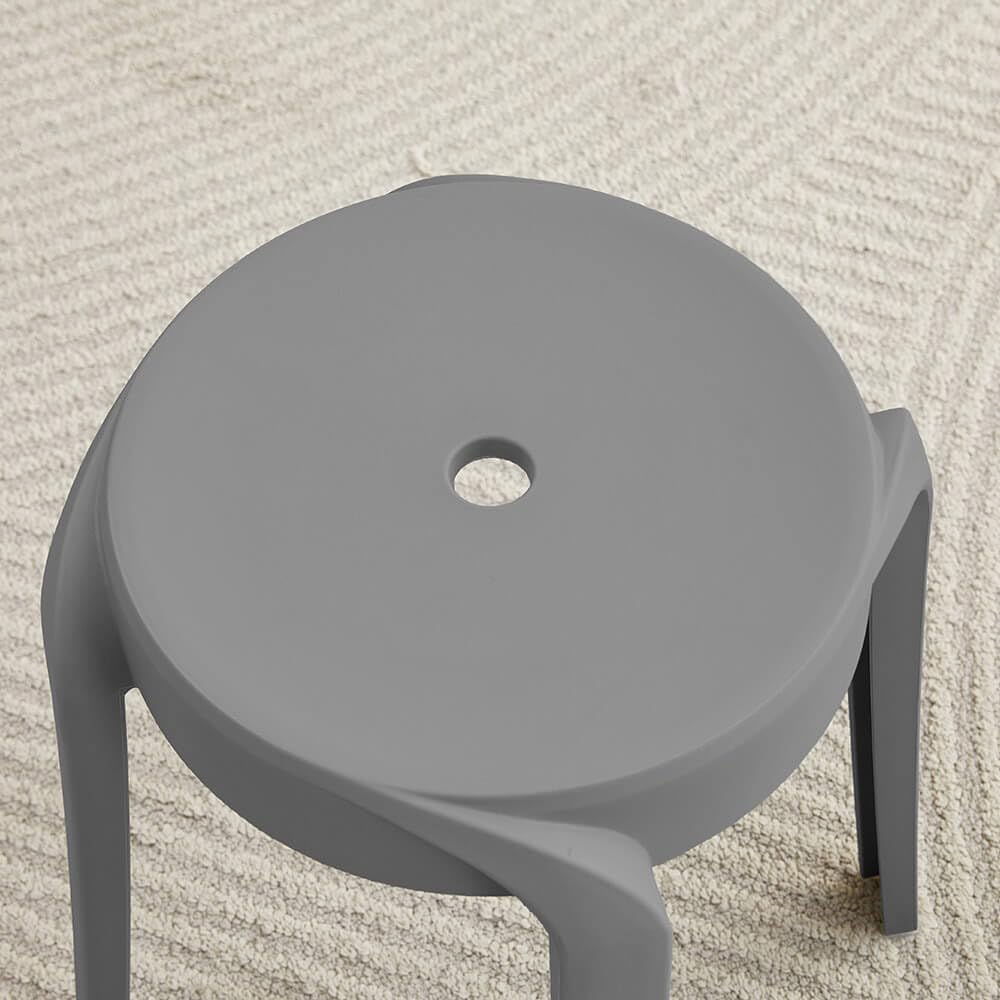 Home Deluxe NIVO Lot de 6 tabourets empilables, gris, pour cuisine, salon et jardin