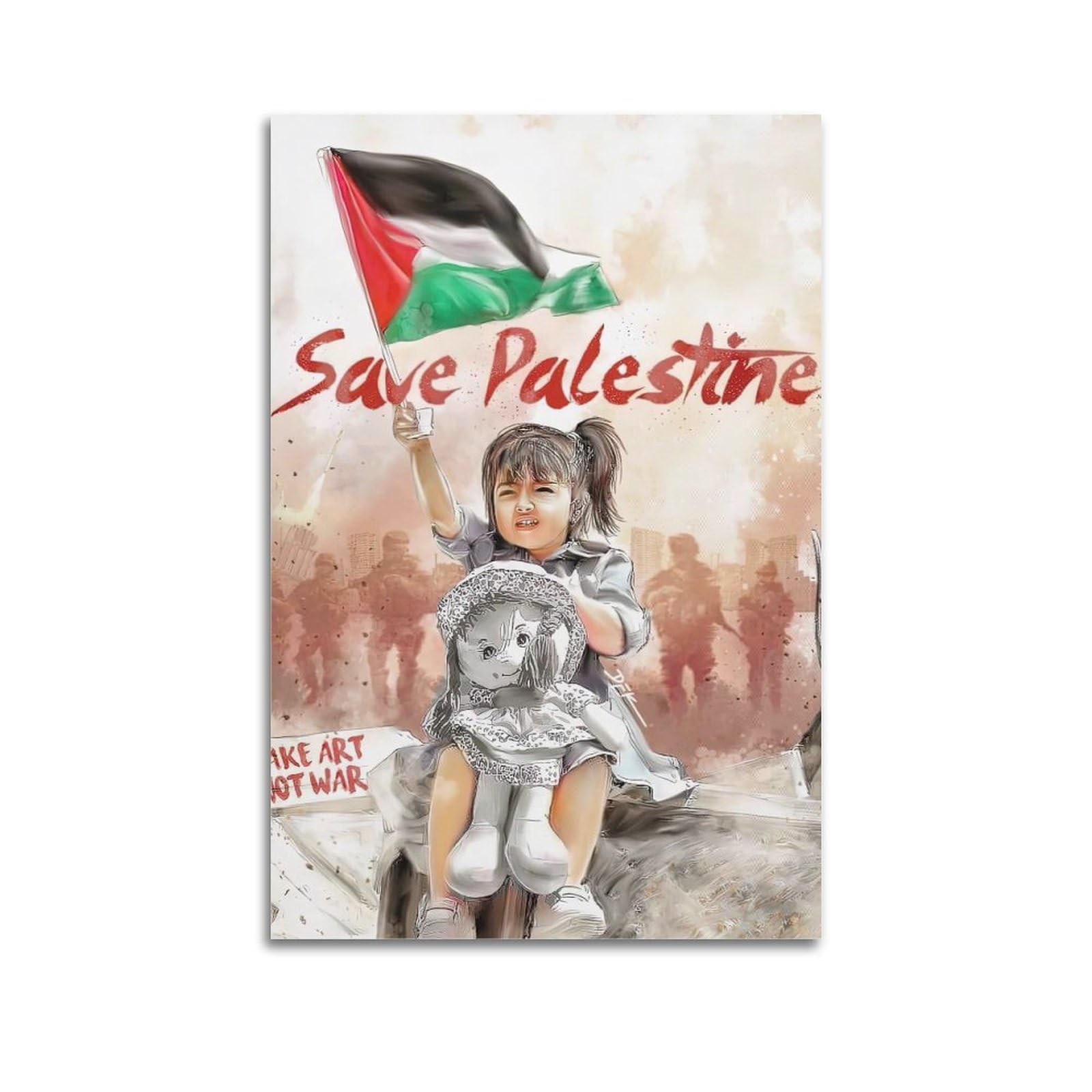 KYTIN Vintage Palestine-Israel War Poster Free Palestine Decorative Painting Canvas 12x18inch(30x45cm)