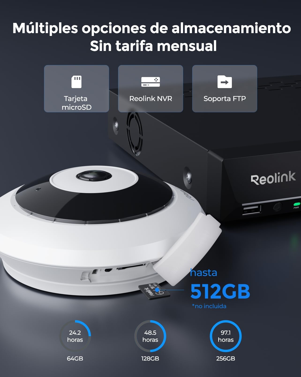 Reolink 6MP Camara IP PoE de Ojo de pez, 360º, HD, Interior, FE-P Blanco | Seguridad Camara hogar/Oficina, detección Personas, comunicación bidireccional, instalación Flexible, múltiples Vistas