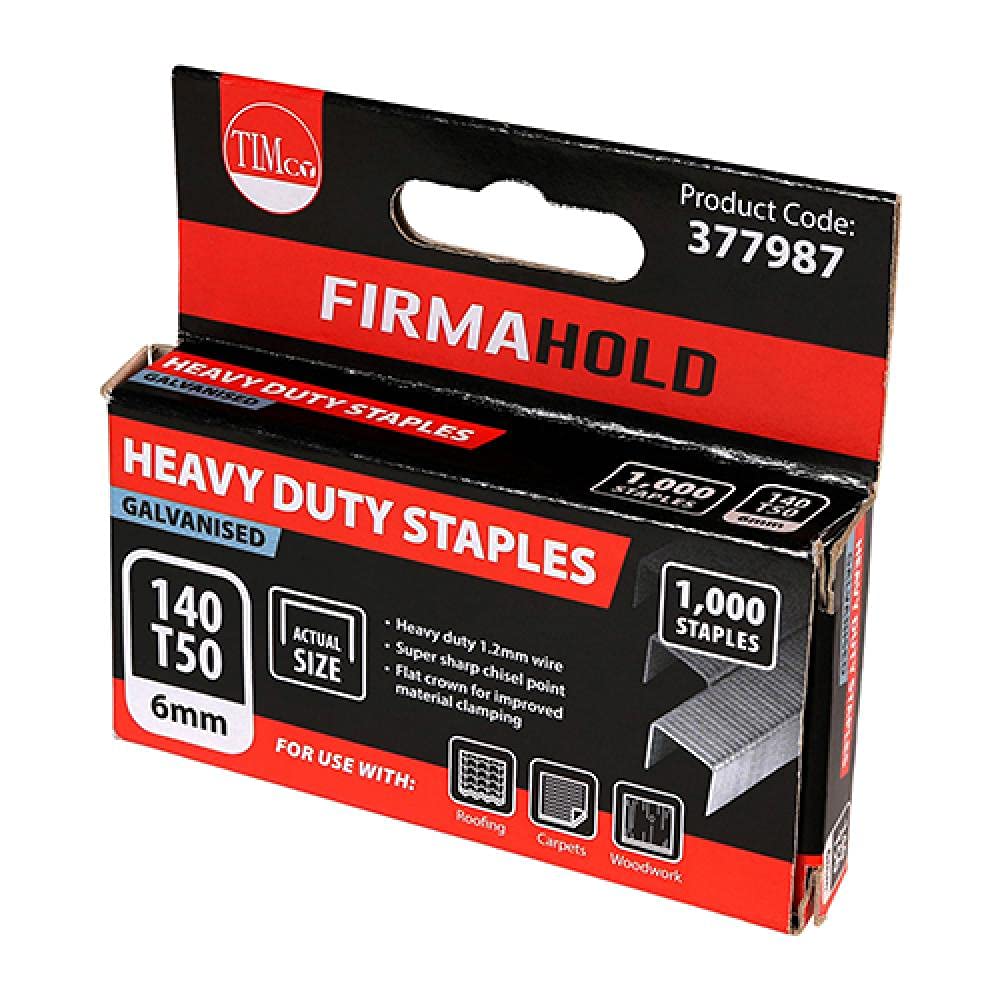 Timco Silver Firmahold Staples - Heavy Duty - Chisel Point - Galvanised