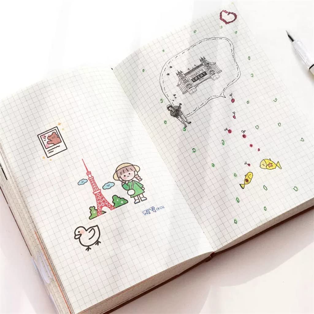 Cuadernos de la cuadrícula Agenda Planificador de Cuaderno Personal Presupuesto Libro de no Bloc de Notas Suministros Escolares de Oficina (Color : A, Size : 15cm x 21cm)