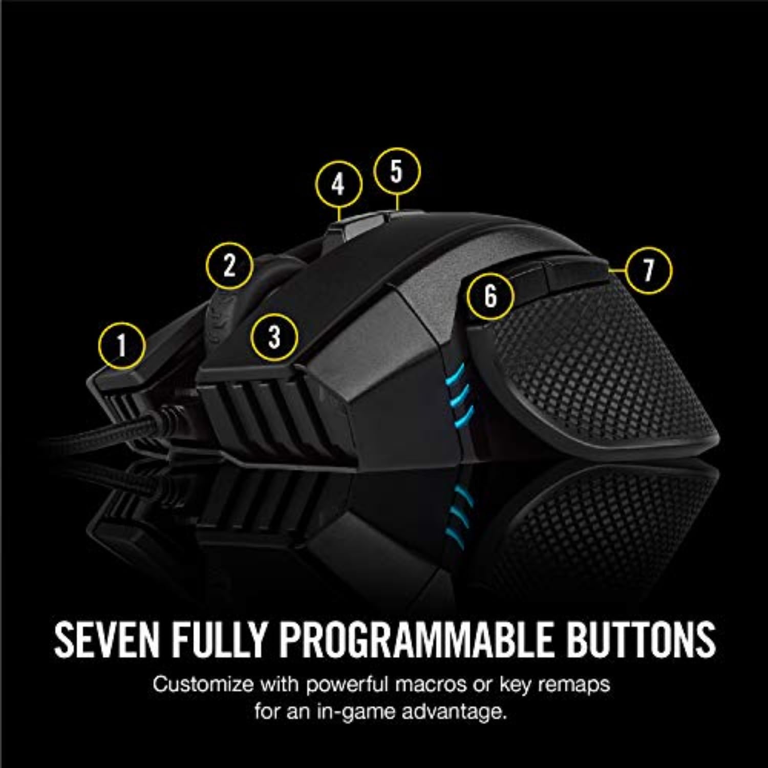 CORSAIR IRONCLAW RGB Wired FPS/MOBA Gaming Mouse – 18,000 DPI – 7