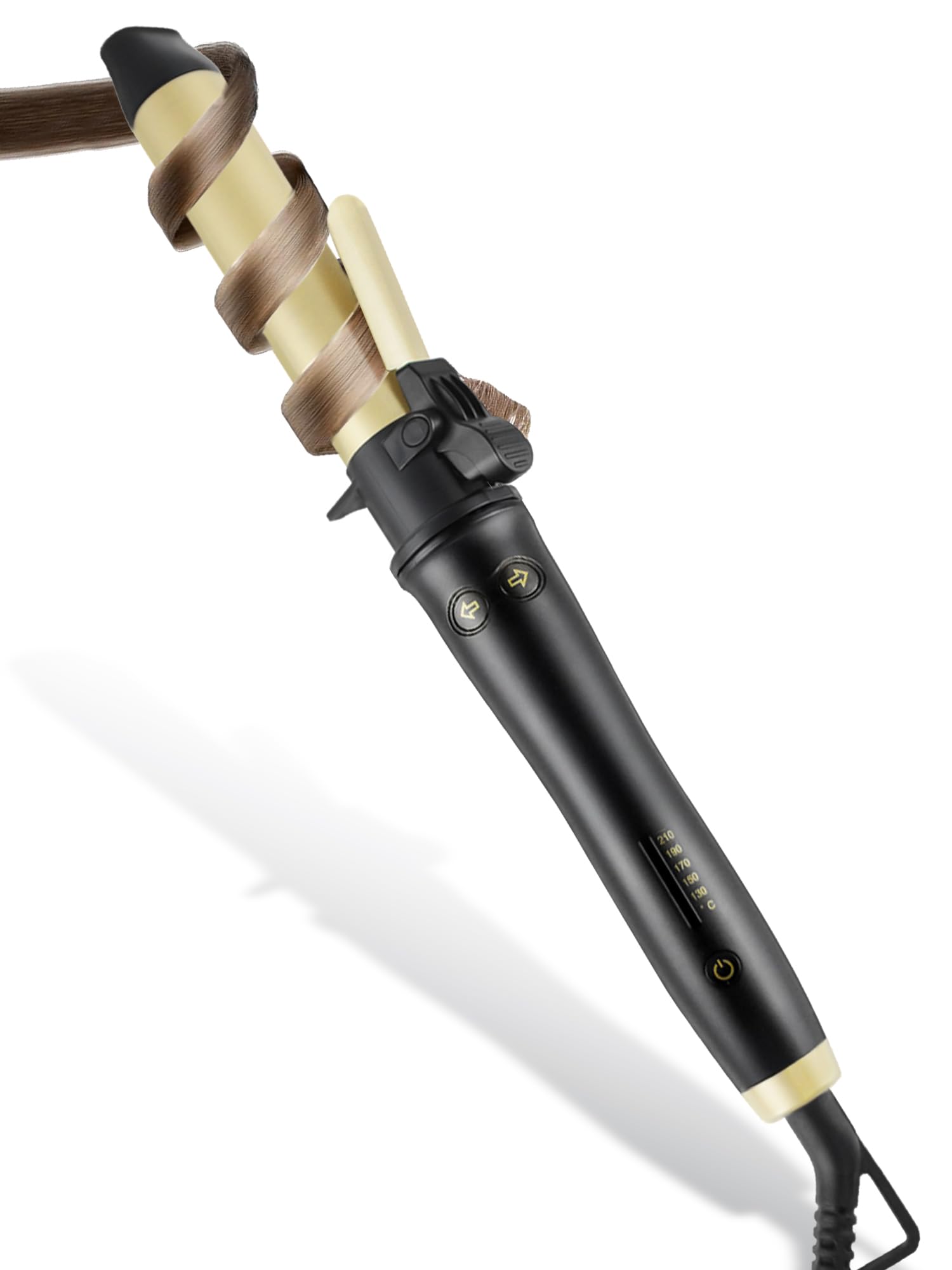 Rizador de pelo automático de 32 mm, de cerámica, rizador de pelo grande con abrazadera, calentamiento rápido (130 °C a 210 °C), 5 niveles de temperatura para cabello grande, mediano y largo