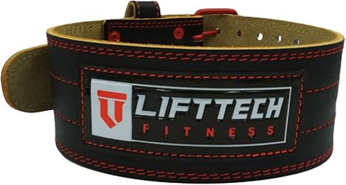 Lift Tech Fitness Cinturón de levantamiento de pesas de 4 pulgadas, cinturón de entrenamiento de cuero para hombres y mujeres, cinturón de gimnasio