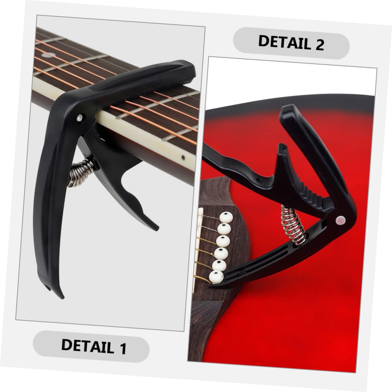 10piezas Capo De Guitarra Ajustable De Accesorio Ligero y Portátil Para Guitarra Clásica y Folk Para Música Tradicional y Géneros