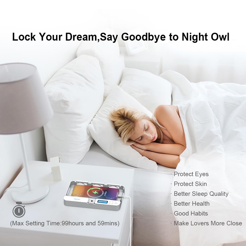 Scatola Blocco Telefono con Timer, Dayear Prigione del Telefono per Android/iPhone, Prevenire la Dipendenza/Tentazione da Telefono ((Translucent)