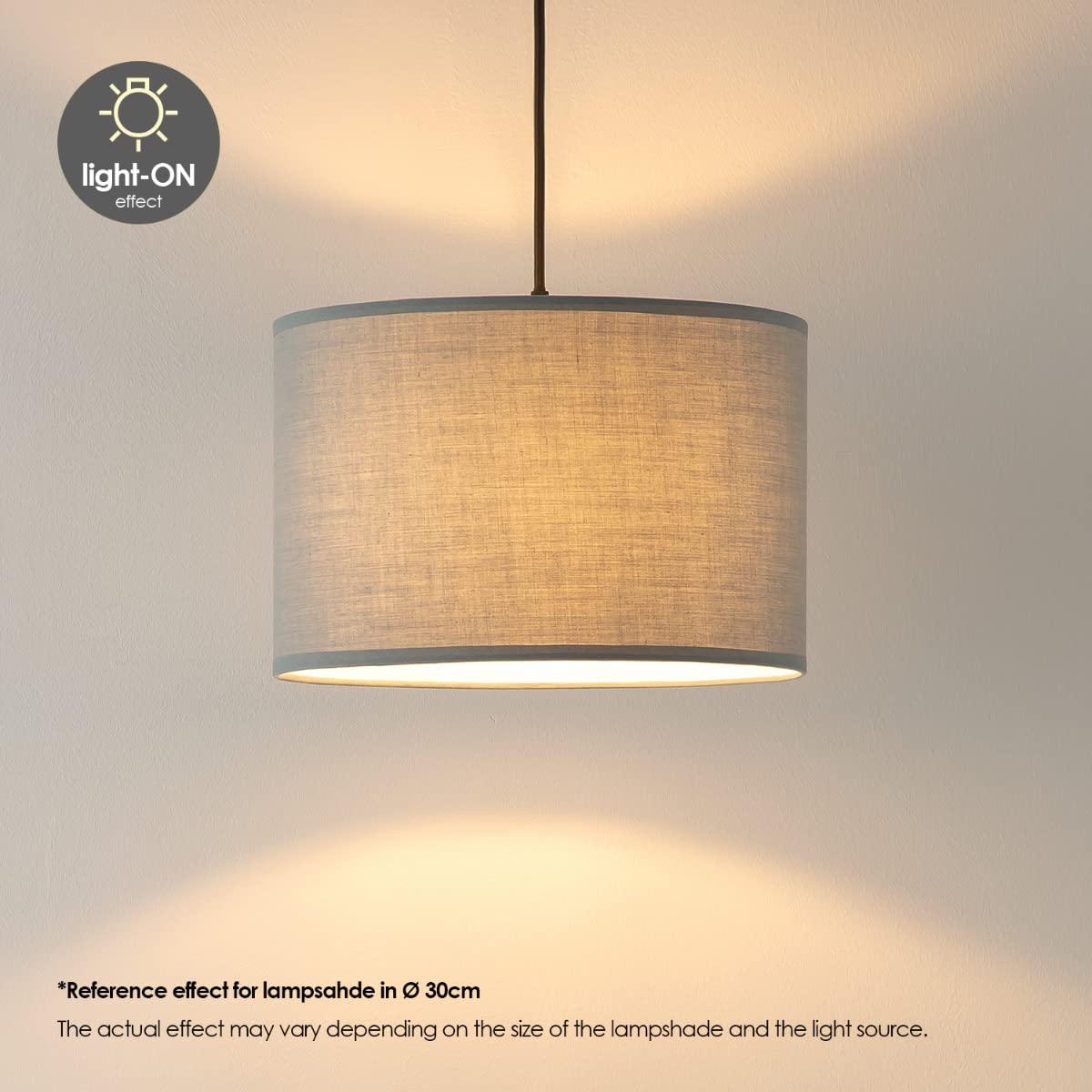 Home Sweet Home Paralume in tessuto - D.50 x H.25 cm - Grigio chiaro - E27 - per piantana & lampadario