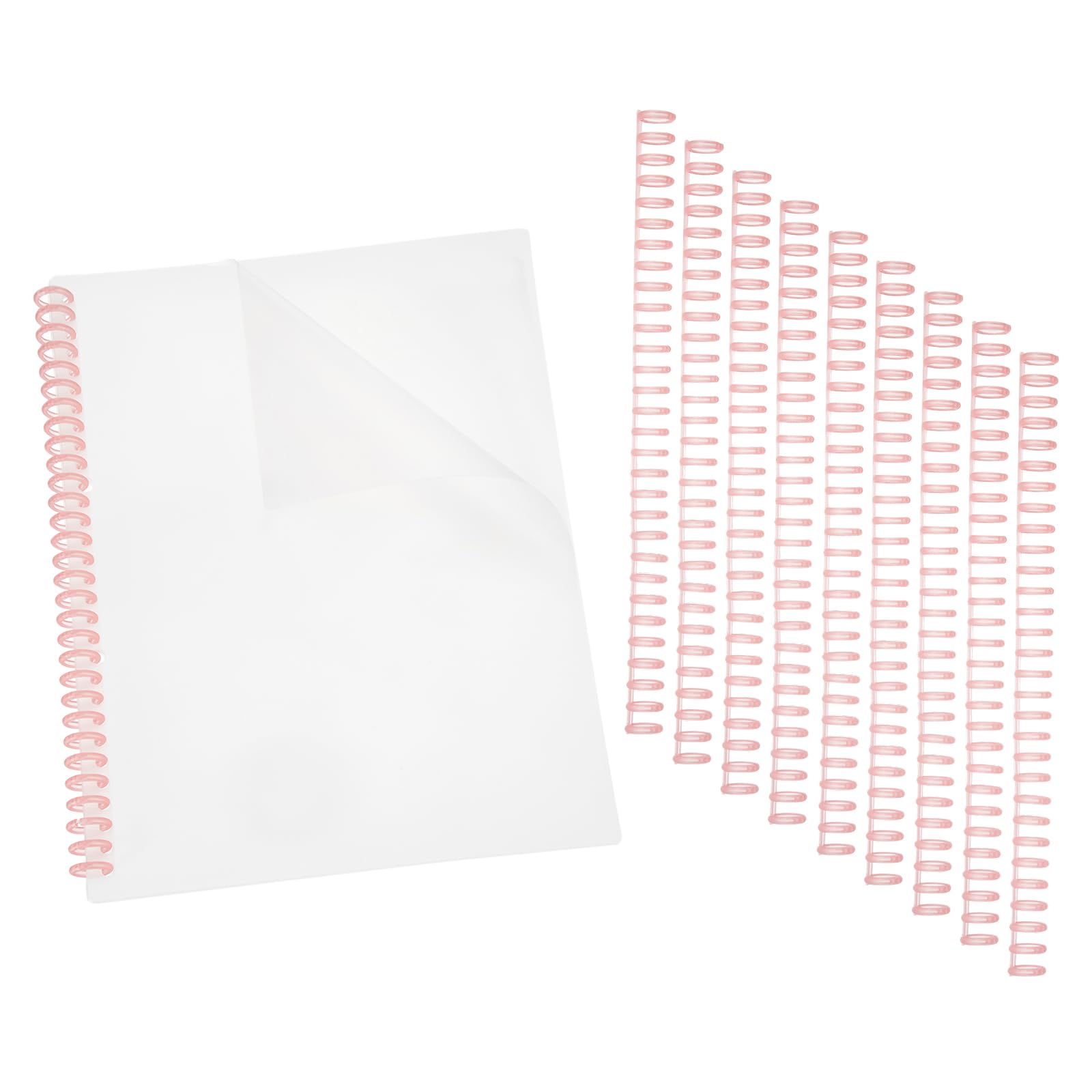 PATIKIL 20Pcs Presentation Binding Covers, Pre-Punched A4 12 x 9" Cover and 10Pcs 12mm (1/2") Plastic 30 Ring Binding Spines Combs Kit for Book Office Supplies, Red