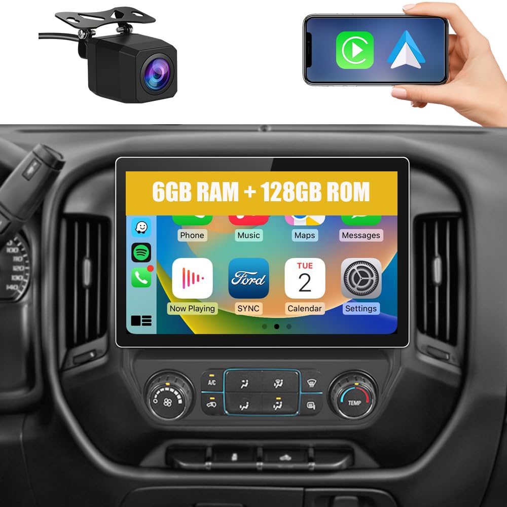 13.1 inch [4G+64G] Car Radio Stereo for Chevy Silverado GMC Sierra 2014-2018 with GPS WiFi SWC Wireless CarPlay Android Auto