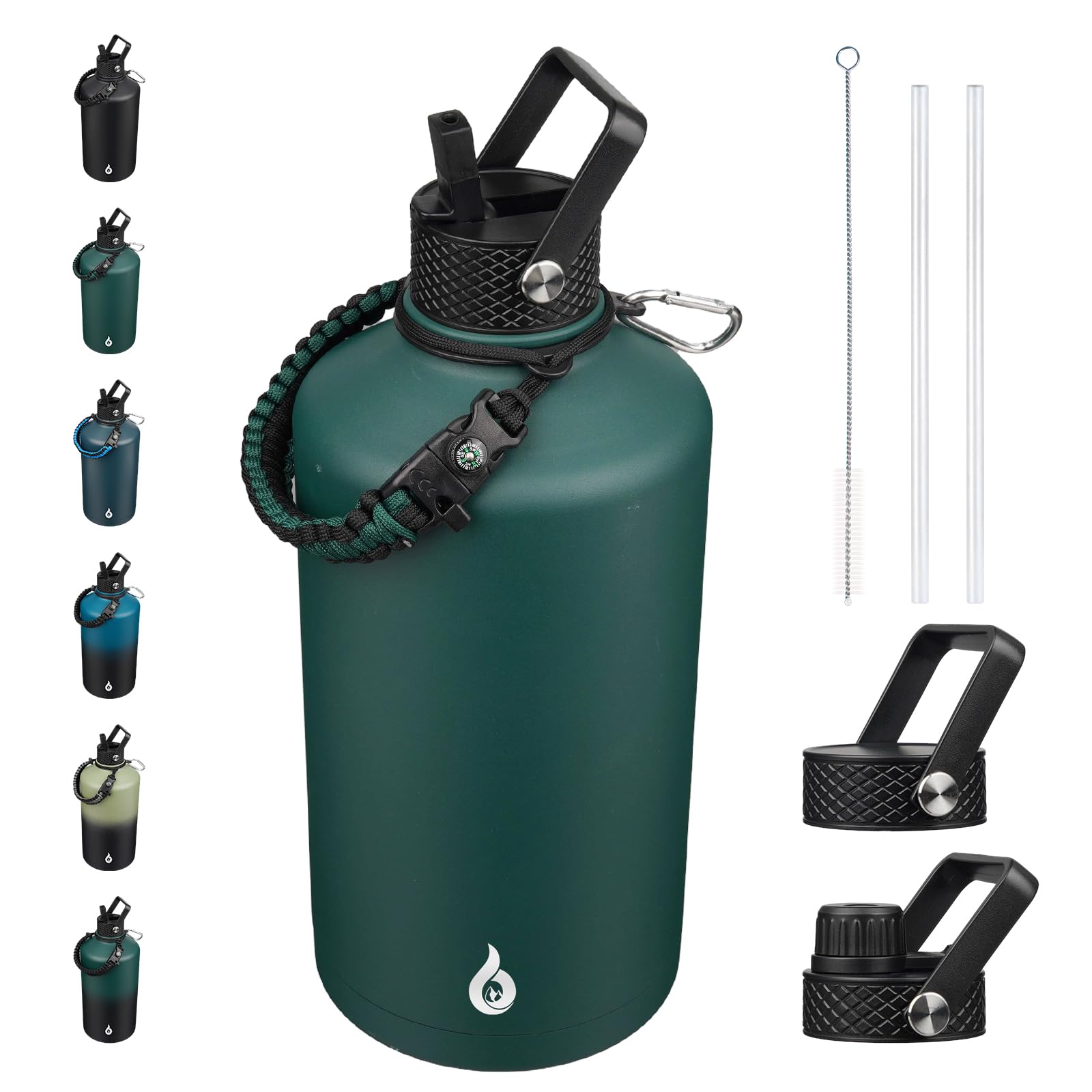 BJPKPK 128oz Insulated Water Bottle with Straw Lid, 1 Gallon Water Jug