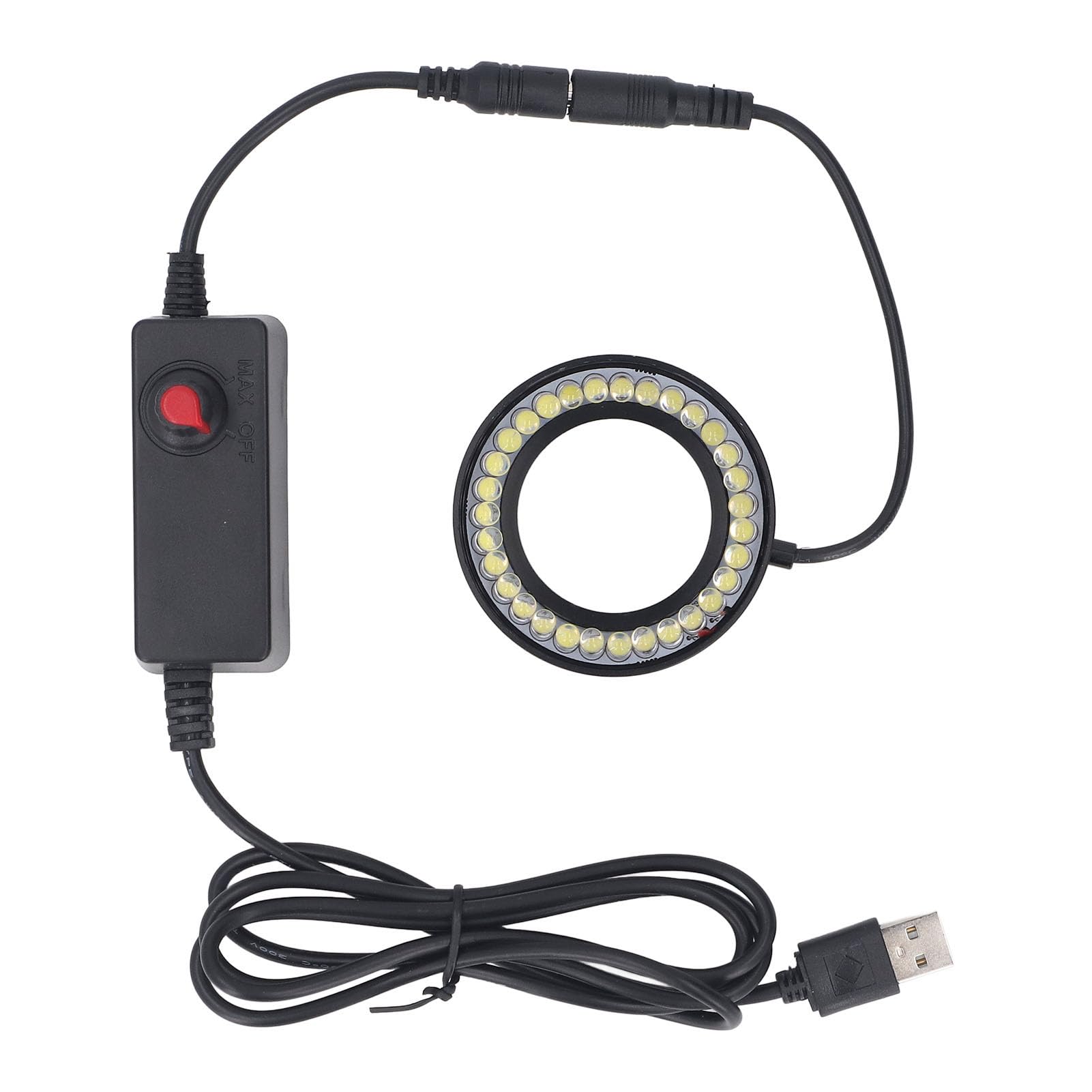 Anneau lumineux LED USB Luminosité réglable, 31 LED USB anneau lumineux microscope pour croscope stéréo, avec compatibilité transparente, pratique pour diverses applications