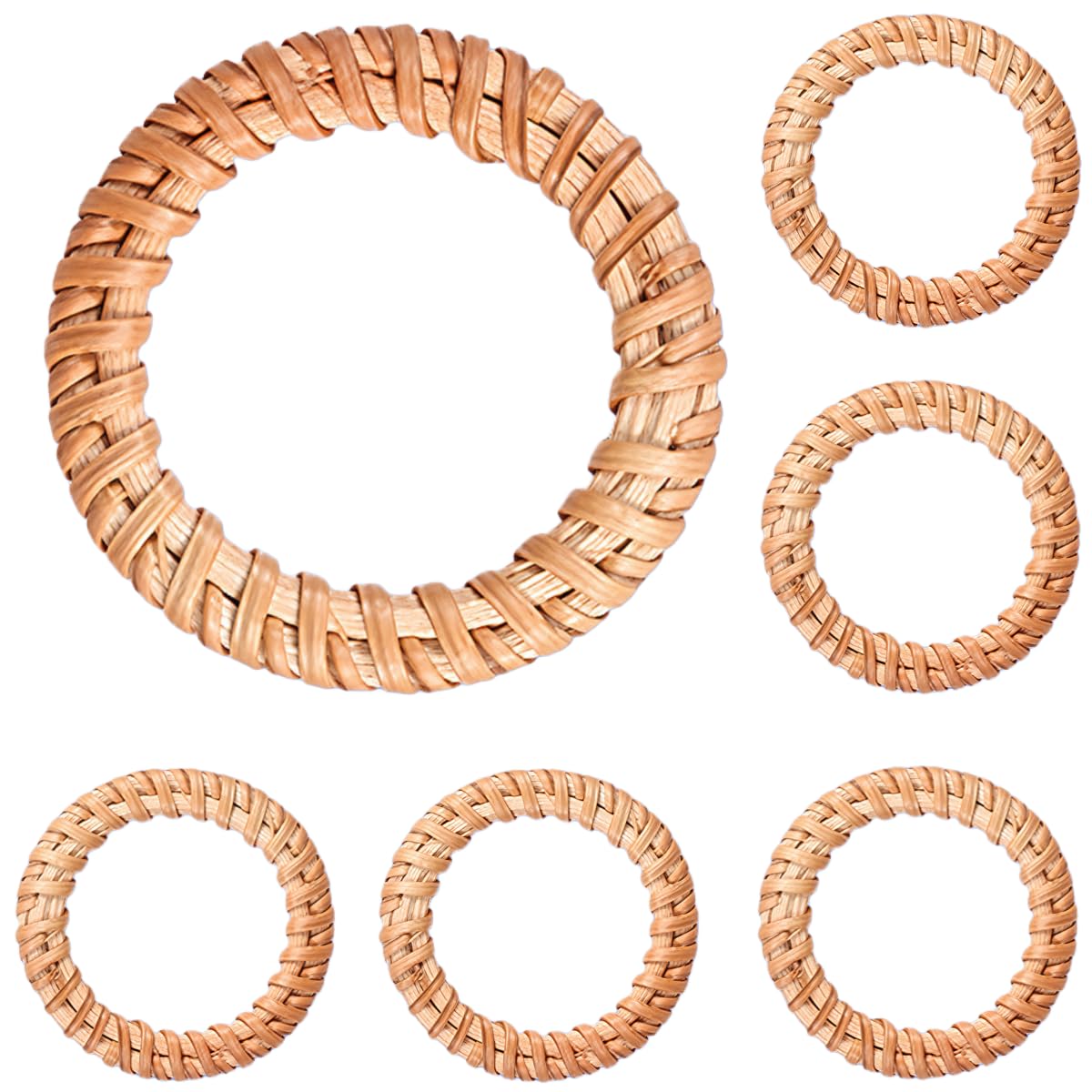 Réutilisable Lot de 300 Ronds De Serviette en Bois Et Rotin Fabriqués sur Mesure pour Banquets D'Hôtels Fêtes Mariages Anniversaires Couleur Bois Naturel