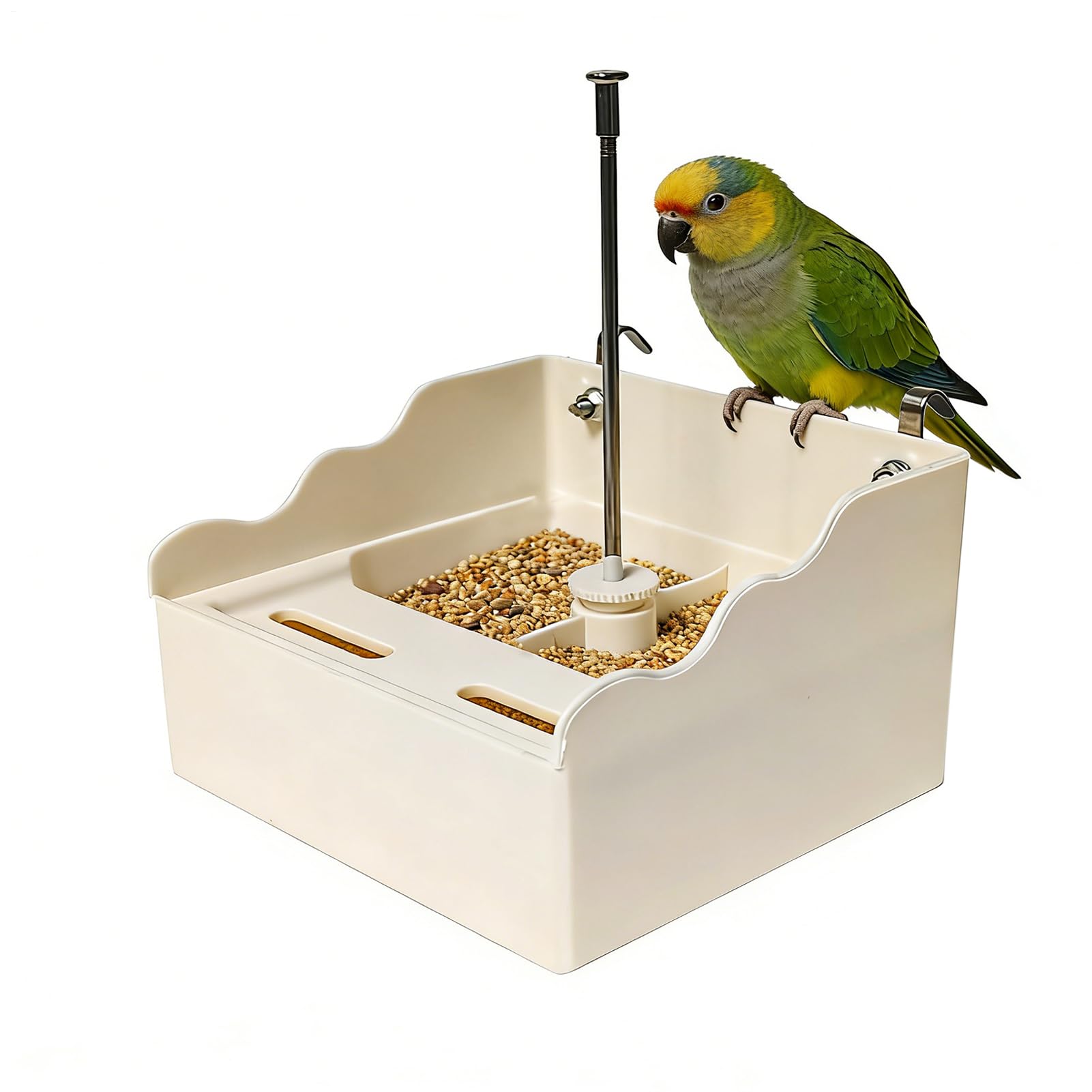 Baño para pájaros de gran capacidad para jaula de loros y periquitos en patio