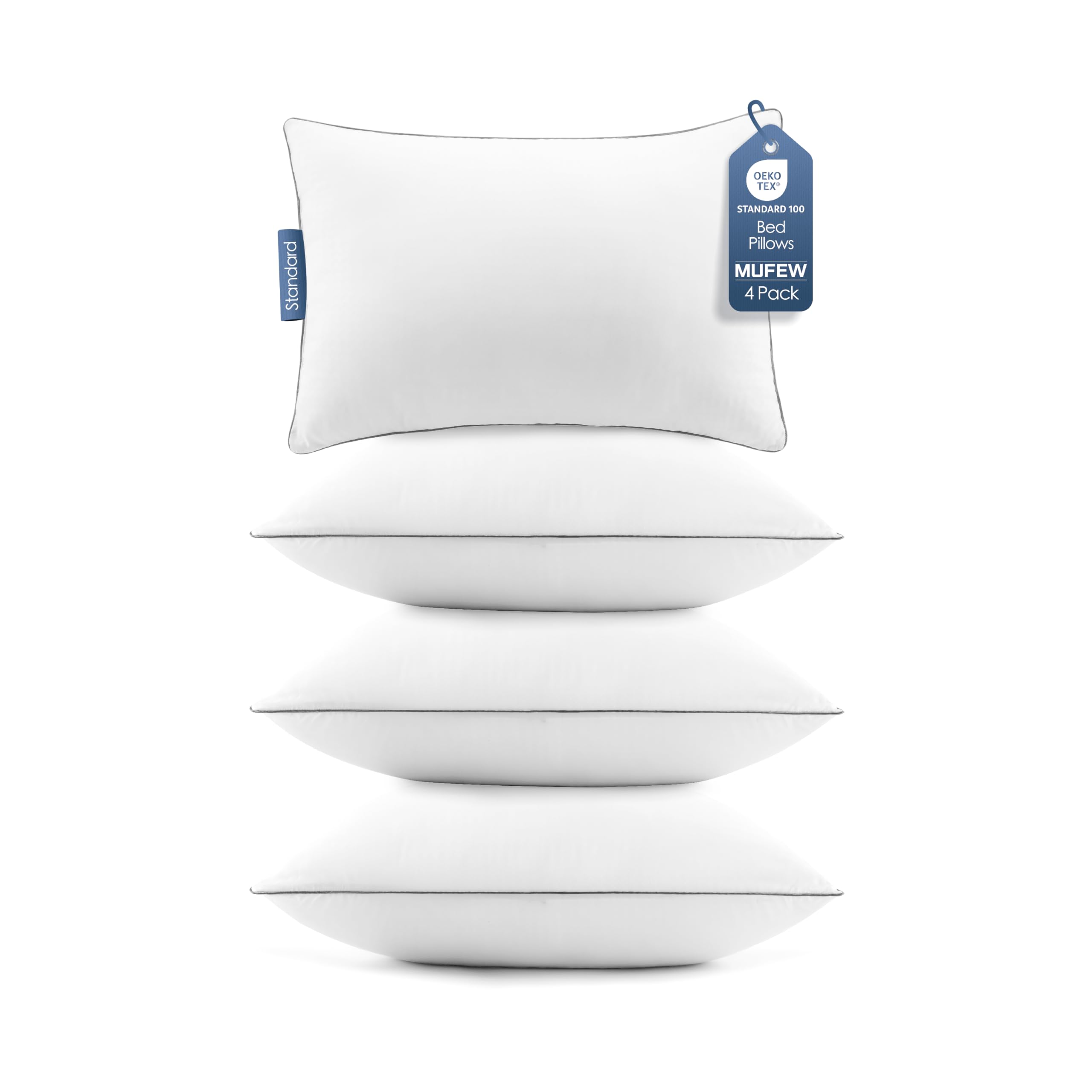 Pillows Standard Size Set of 4, Ultra Thick Down Alternative Bed