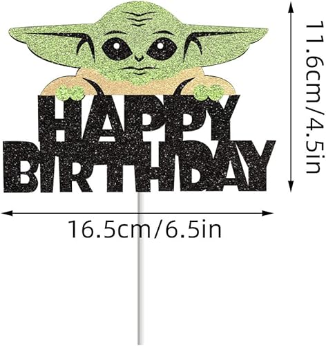 Miniatura 7 de Baby Yoda - Decoración para tartas de cumpleaños con flash de Yoda, decoración de fiesta temática espacial, guerra alienígena, ciencia ficción,