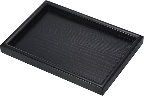 Miniatura 8 de PATIKIL Bandeja de madera para servir de 12 x 8 pulgadas, bandeja decorativa rectangular para decoración del hogar, mesa de cocina, portavelas,