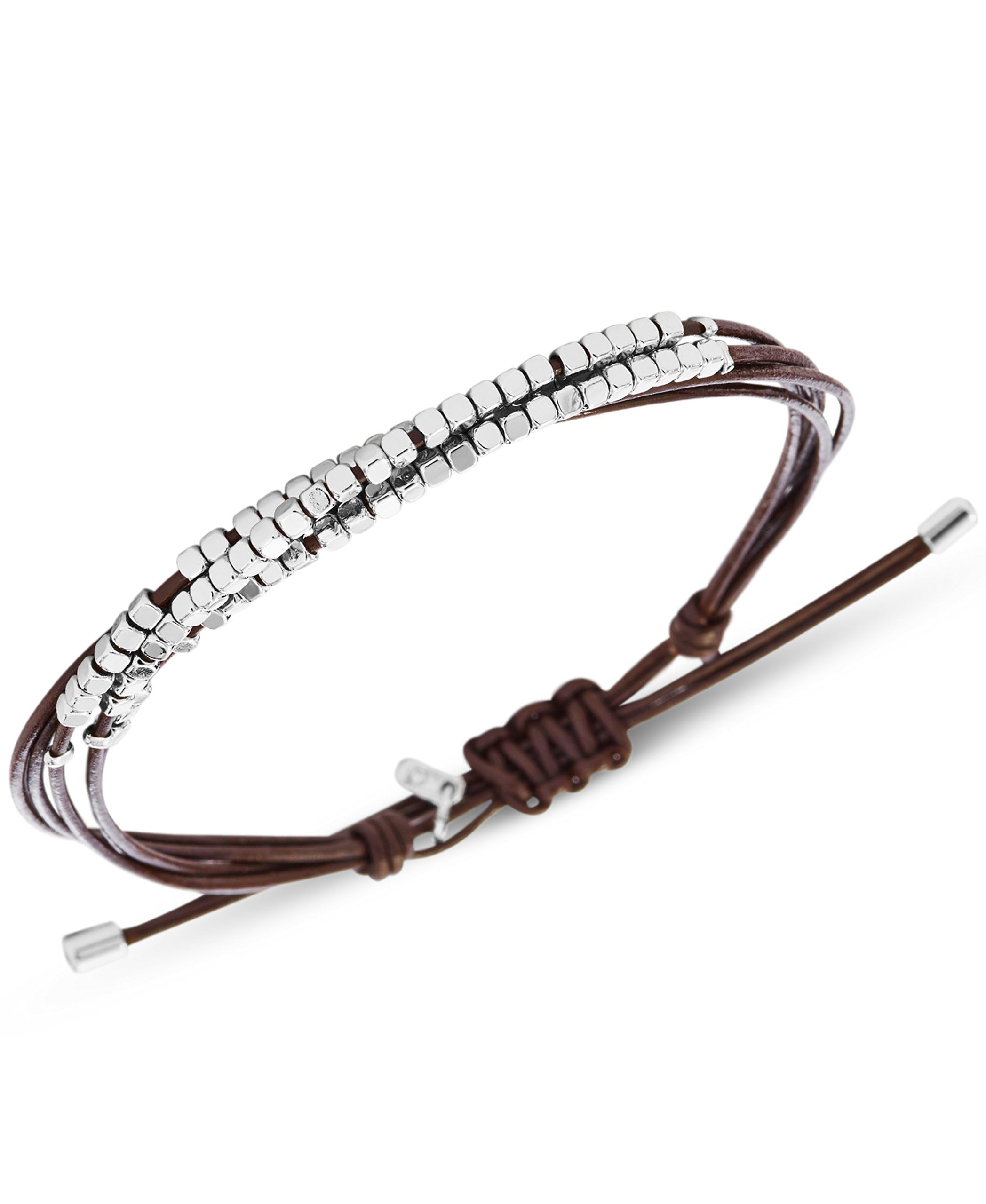 Fossil Bracciale da donna in acciaio inossidabile o pelle con chiusura a moschettone o a cursore regolabile