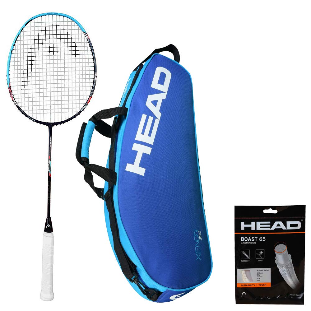 HEAD Airflow 9000 Badminton Racket with KITBAG Xenon 300 and Boast 65 Badminton String Orange-image-25