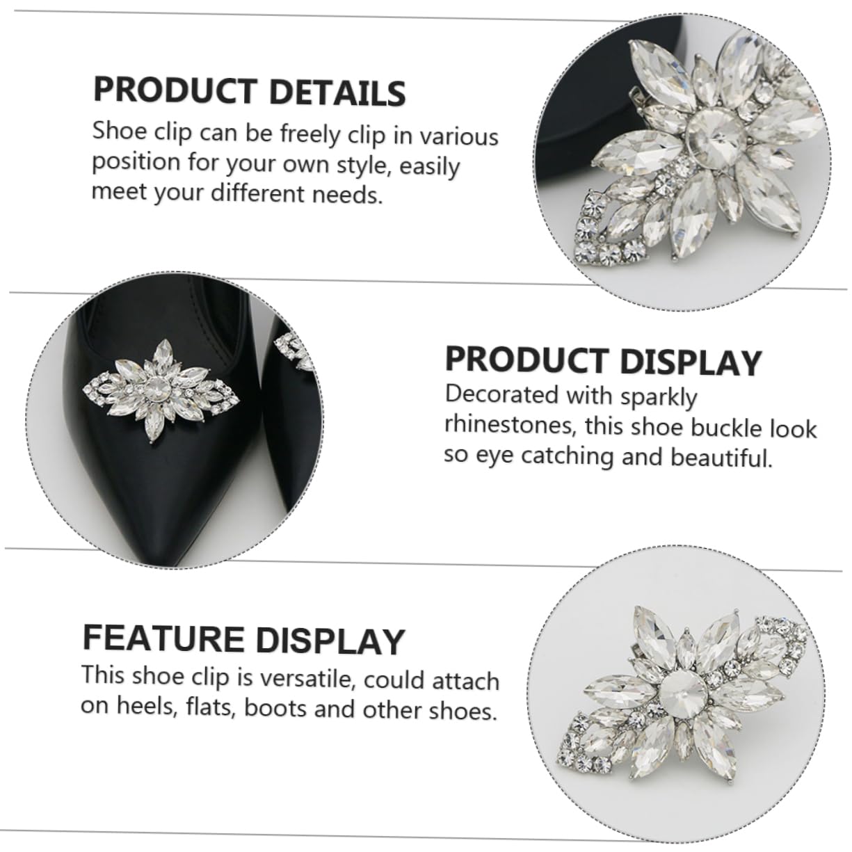 SOIMISS 6pezzi Fiore Di Cristallo Per Scarpe Fibbia Decorativa Con Strass Per Matrimonio e Cerimonie Clip Elegante Per Scarpe Sposa e Accessori Ballerine
