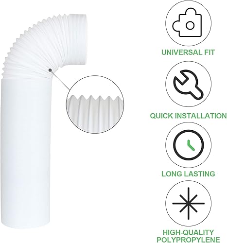 Miniatura 4 de Manguera de escape universal de aire acondicionado portátil de 5 pulgadas de diámetro 59 pulgadas de largo en el sentido de las agujas del reloj del