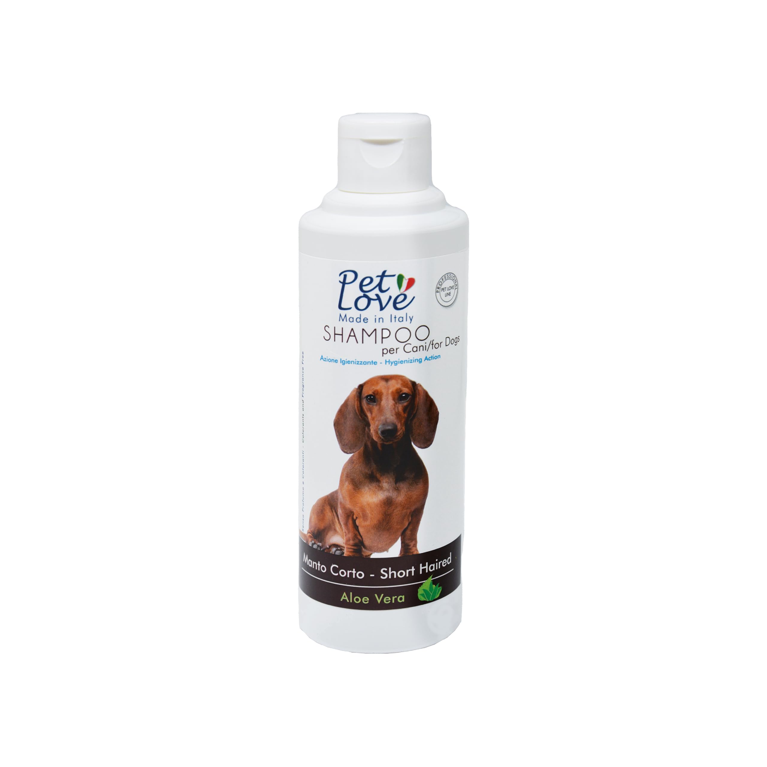 Pet Love | Shampoo Professionale per Cani a Manto Corto – Azione Detergente e Igienizzante –Senza Profumo e Coloranti - 250 ml