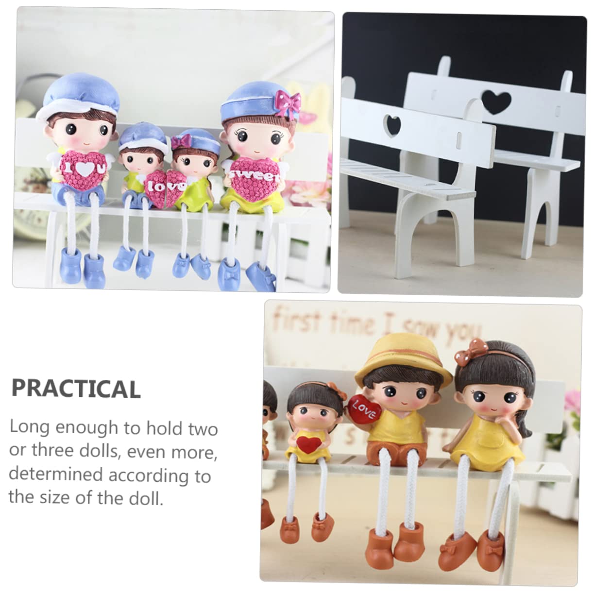 SUPVOX 2 Sets Mini Dollhouse Stool Long Leg Dolls Chairs DIY Assembly for Sitting Doll Racks