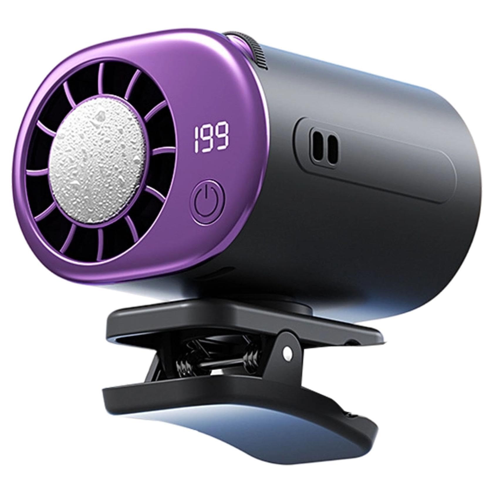 2026 Car Clip On Air Conditioner Fan with 16°C Semiconductor Cooling Chips, 199 Speeds Adjustable & LED Display 360° Rotation, Portable Personal Cooler for Office,Umbrella,Bike,Beach (Grey)