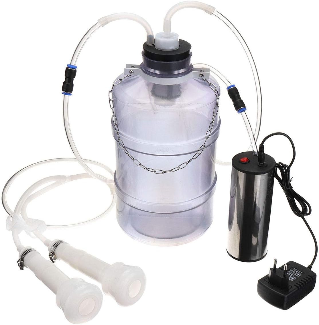 FEVERWORK 5L Electric Milking Machine Cow/Goat/Sheep Electric Milker Thickening Tank Double Heads - 2