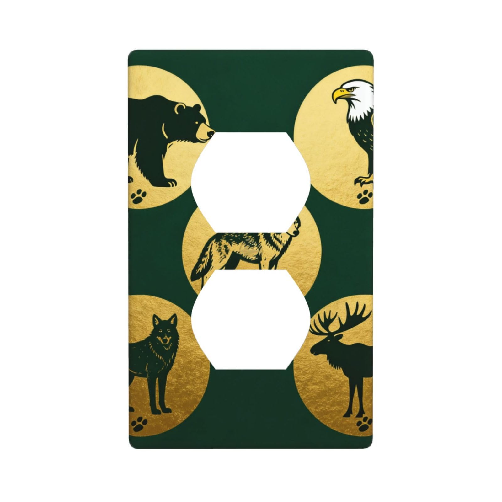 Cntdbu White Animal Silhouettes Unbreakable Polycarbonate Switch Plate-1 Gang Screwless Wall Plate For Home Office