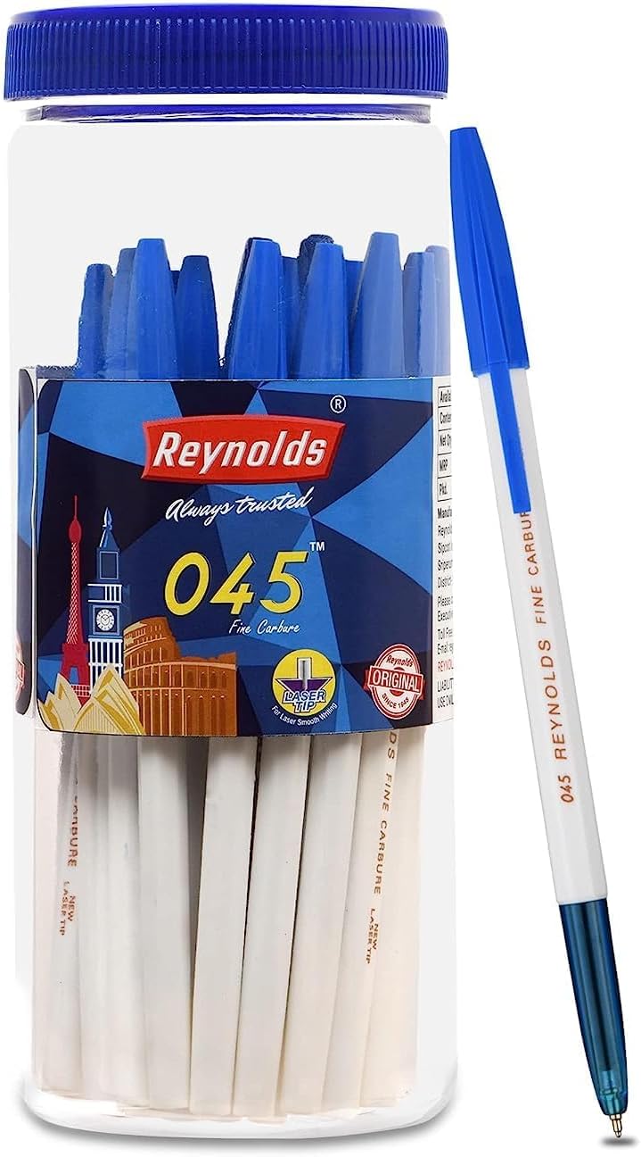 Reynolds Ball Pen I Lightweight With Comfortable Grip for Extra Smooth Writing School and Office Stationery | 045 25CT JAR 20 BLUE & 5 BLACK