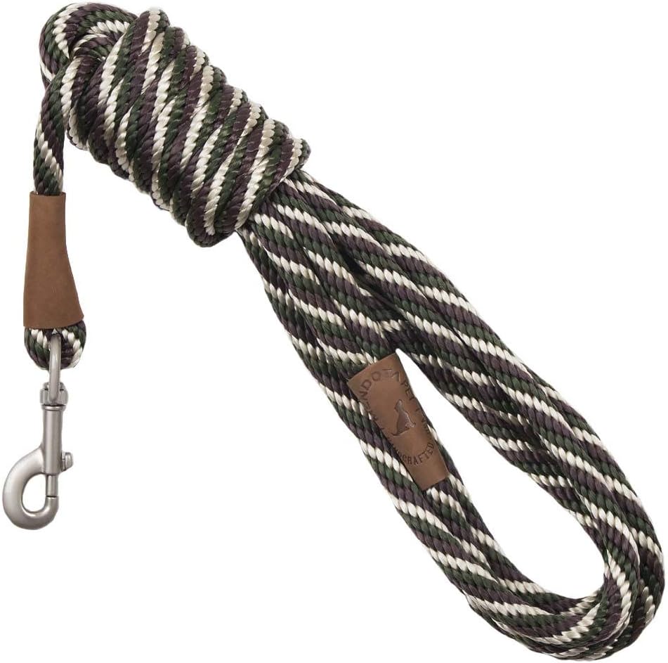 Mendota Pet Long Snap Leash - Dog Training Lead - Made in The USA - Camo, 1/2 in x 15 ft