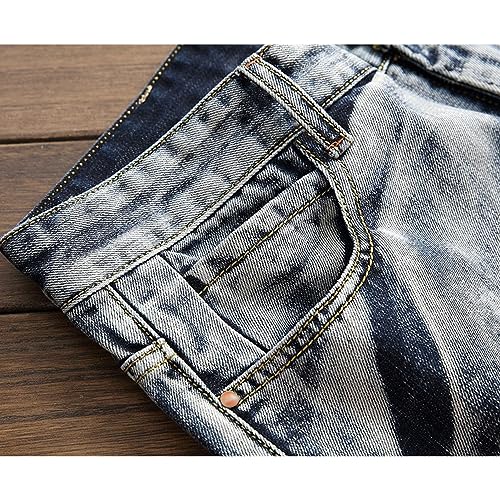Men's Slim Fit Denim Pants Casual Classic Vintage Straight Fit Jeans Tapered Leg Hip Hop Fashion Jeans3