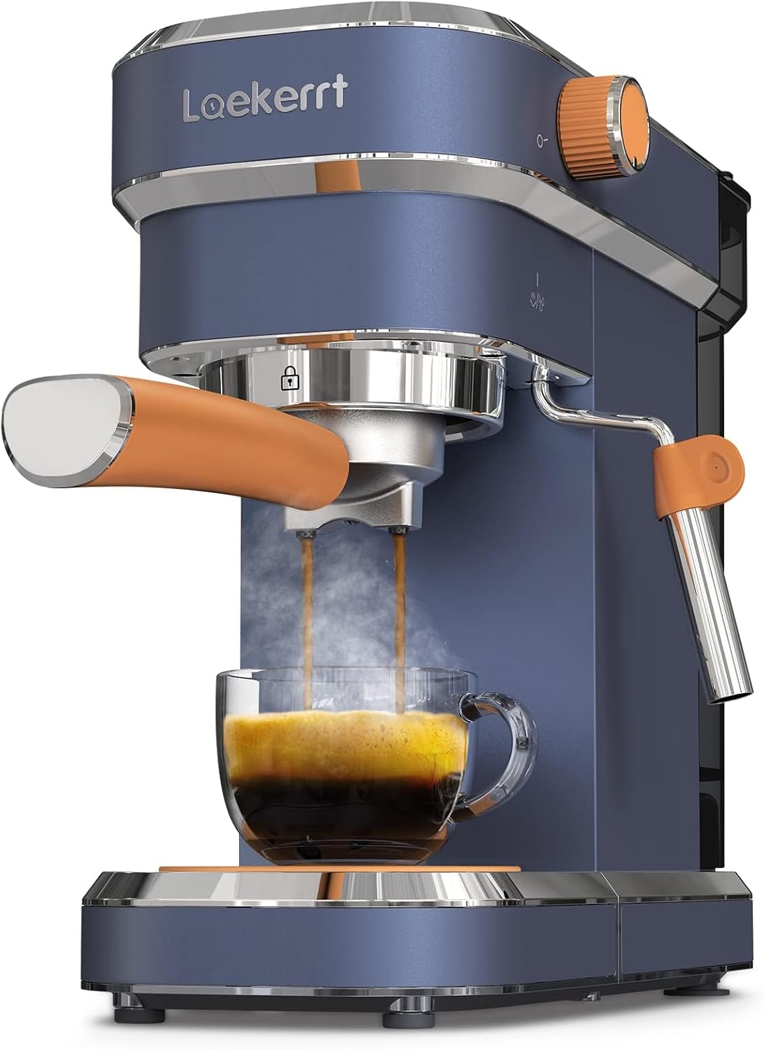 Espresso Machine 20 Bar Espresso Maker CMEP01 with Milk Frother Steamer, Home Expresso Coffee Machine for Cappuccino and Latte (Navy Blue, Stainless Steel) Gift for Coffee Lovers, Father