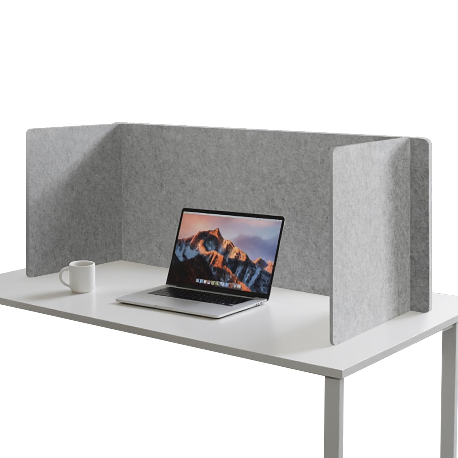 Desk Divider Privacy Screen 3 Panel Sound Absorbing - 47.2''x 23.6''x 19.7'' Freestanding Acoustic Partitions for Office, Noise Reducing Panels for School, Home, Library,Sliver Grey