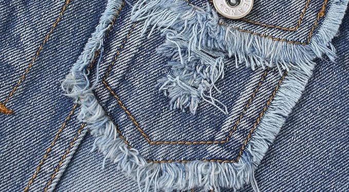 Boys Cowboy Single-Breasted Vest Jacket Child Denim Broken Hole Vest Sleeveless Jean Outerwear Jacket4