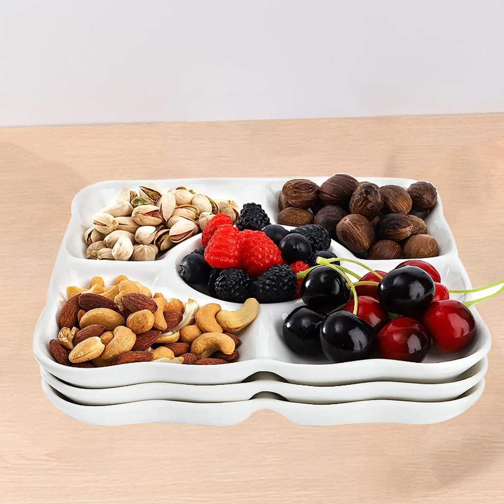 Piatti Per Snack Con Scomparti, Piatti Per Snack Con 4 Scomparti 4 Vassoi Antiscivolo Riutilizzabili Per Noci Caramelle Frutta Secca Cibo Casa Festa Snack 88900821