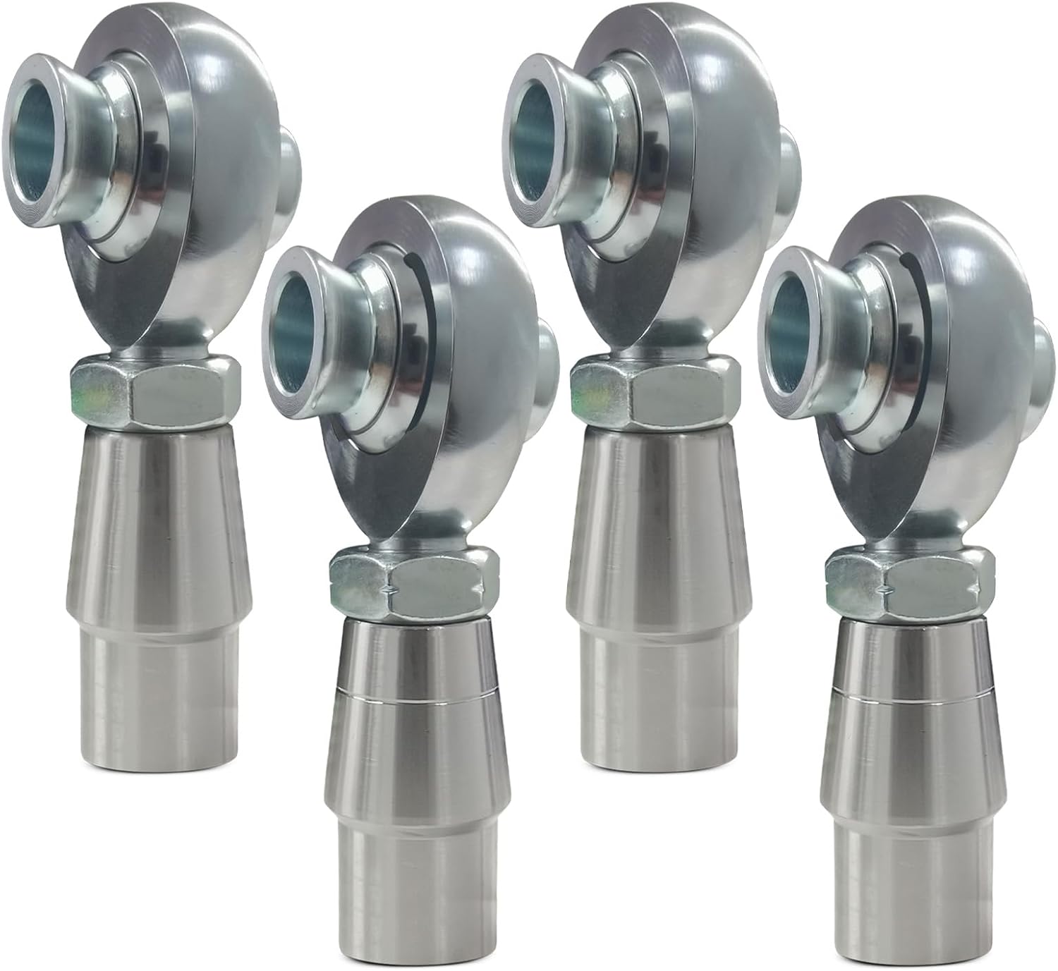 1/2” Heim Joint Rod End Kit, 500” Right and Left Hand Thread Chromoly Panhard Rod End Kit with Spacer, Jam Nut and Tube Adapters (2 Pair), Good for Steering, Suspension, Traction Bars