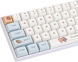 SOLIDEE Keycaps 60 Percent 127 Keycaps Custom Gaming Keycaps PBT Dye Sublimation XDA Profile ANSI US Layout for Cherry MX Switch 61 64 68 87 104 108 Mechanical Keyboard (Otter)