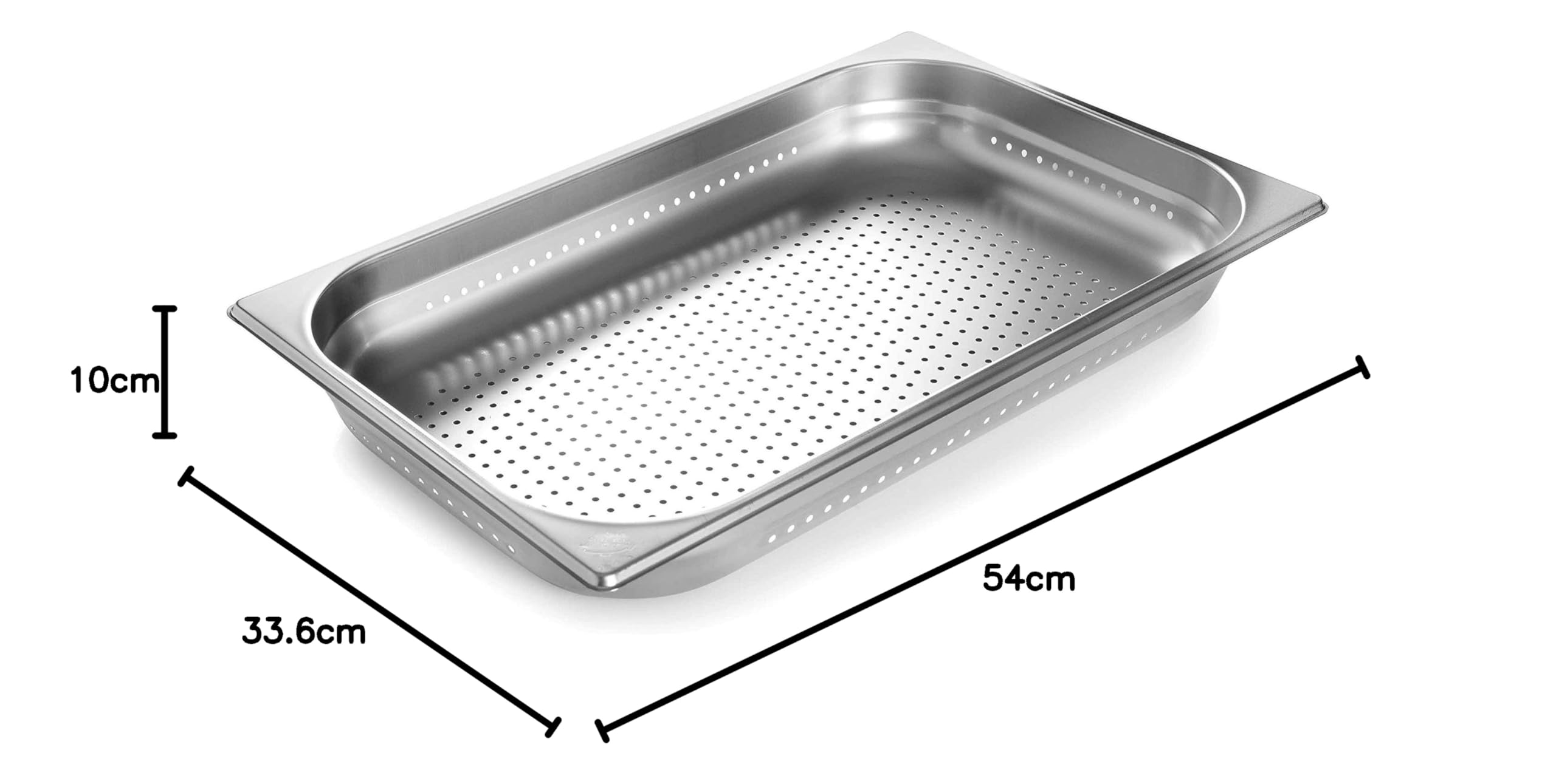 LACOR 66112 - Cubeta Perforada Gastronorm 1/1530X325X100 Acero Inoxidable | En acero inox 18/10, conserva y transporta alimentos; ideal para cocina profesional y uso diario en casa, versátil y duradero