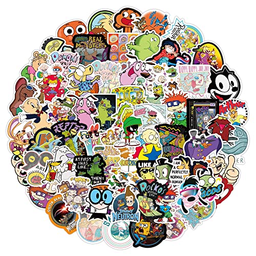 100 pezzi 90s Cartoon adesivi per laptop bottiglia d'acqua bagagli snowboard bicicletta skateboard decalcomania per bambini adolescenti adesivi per adulti