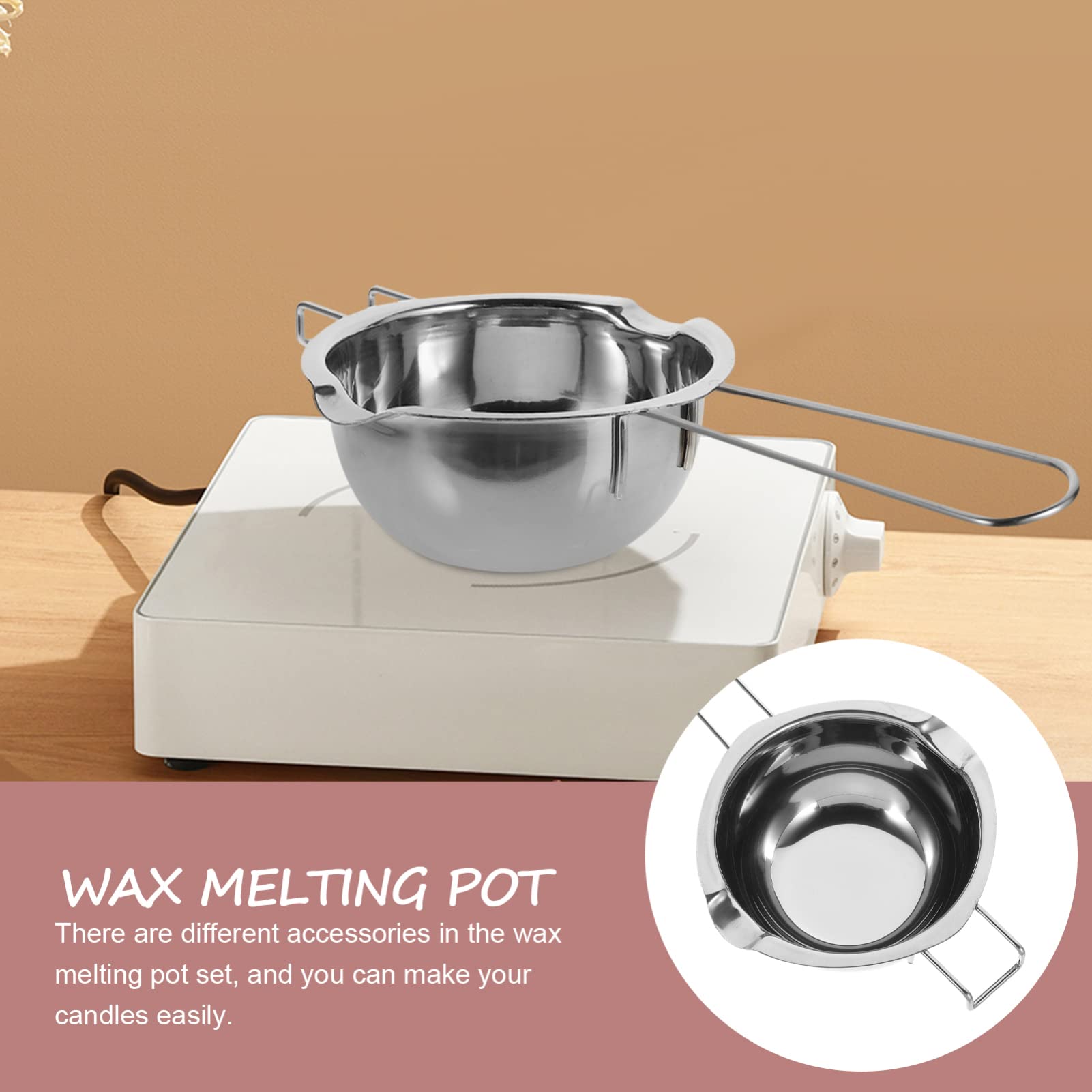BRIGHTFUFU Melting Bowl Handle Double Boiler Pot Set Metal Boiler Pot Kitchen Essential