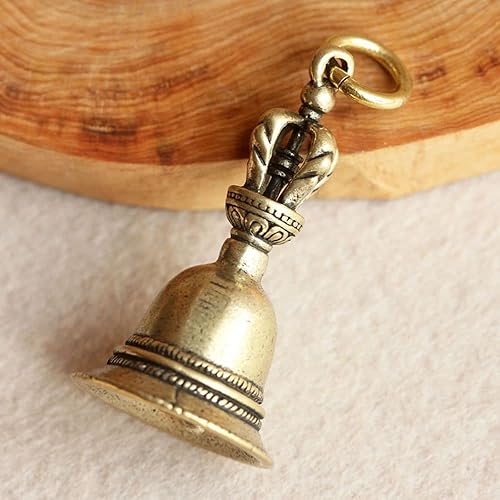 Miniatura 7 de Campana subduing de demonio, dijes de campana de cobre de latón antiguo fundido, campana de Feng Shui para decoración de manualidades (círculo