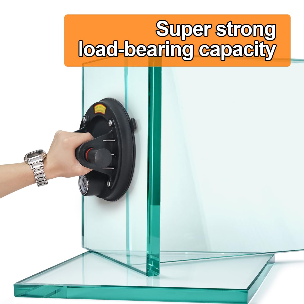 DEWINNER 2-Pack 8" Glass Suction Cups With Pressure Gauge - Heavy Duty Glass Lifter With 660 Lbs - View #5