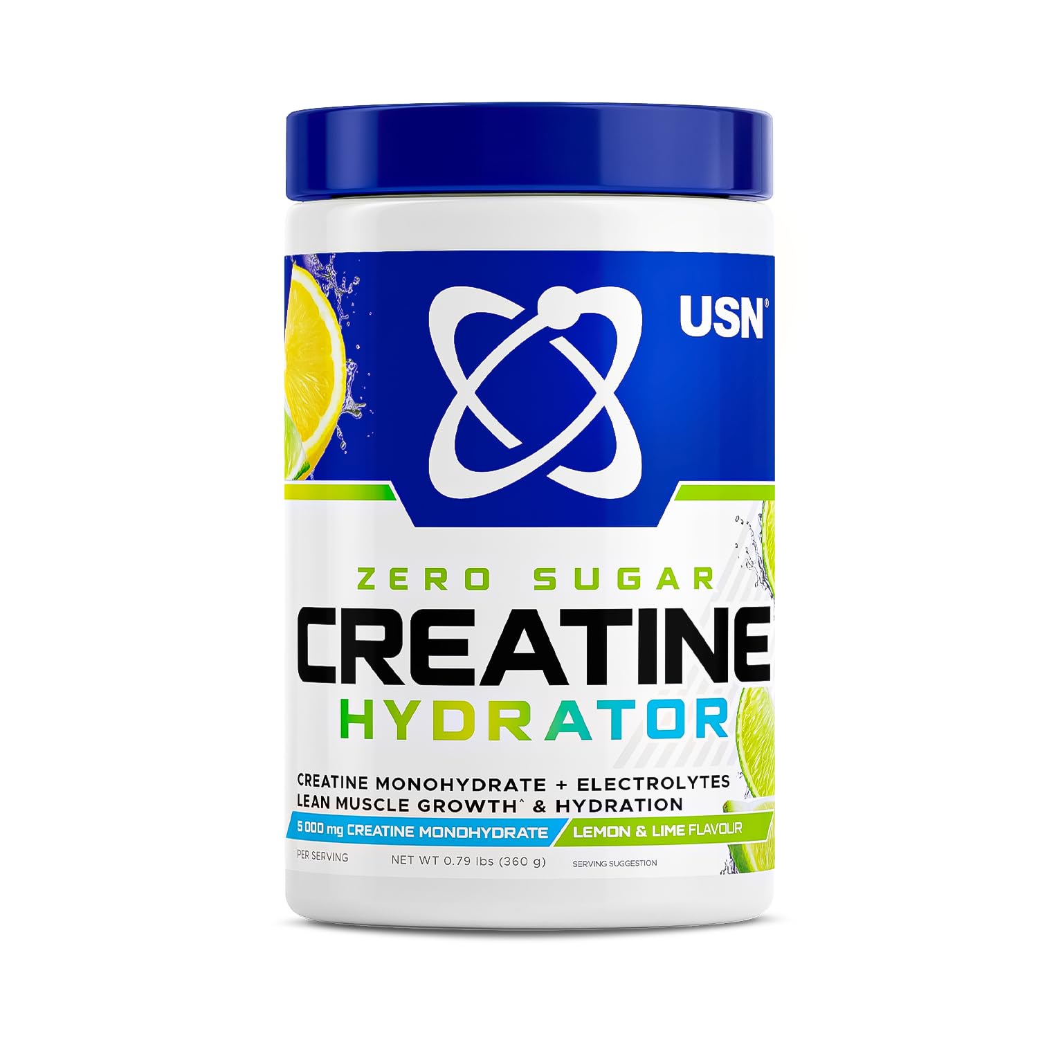 USNZero Sugar Creatine Hydrator 360g Lemon & Lime | Power & Performance + Hydration