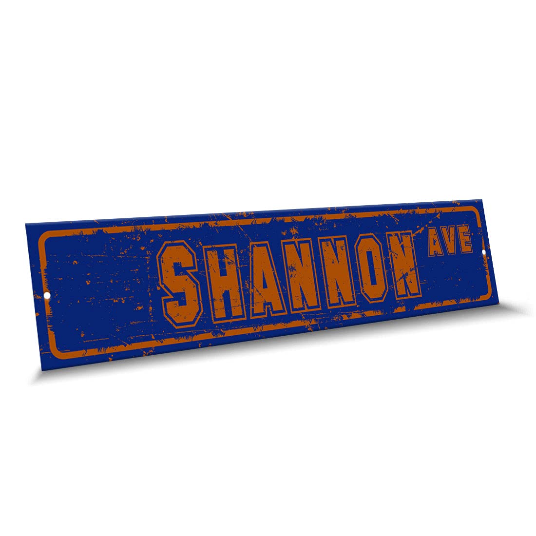 Shannon Name Orange Blue Color Street Sign, 4"x 18" Aluminum Metal Novelty Sign, Indoor - Outdoor, Design y93