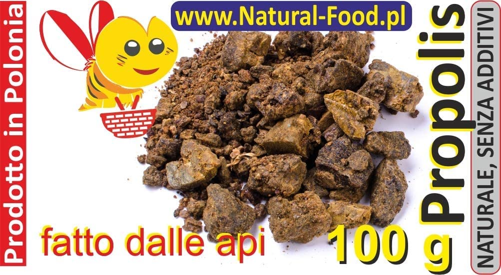 Natural Food - ROHER PROPOLIS - Premium - Roh - Natürlich - Sehr Gesund - ohne Zusätze - Von Europäischen Bienen Hergestellt - 500 g (pack 5 x 100g)