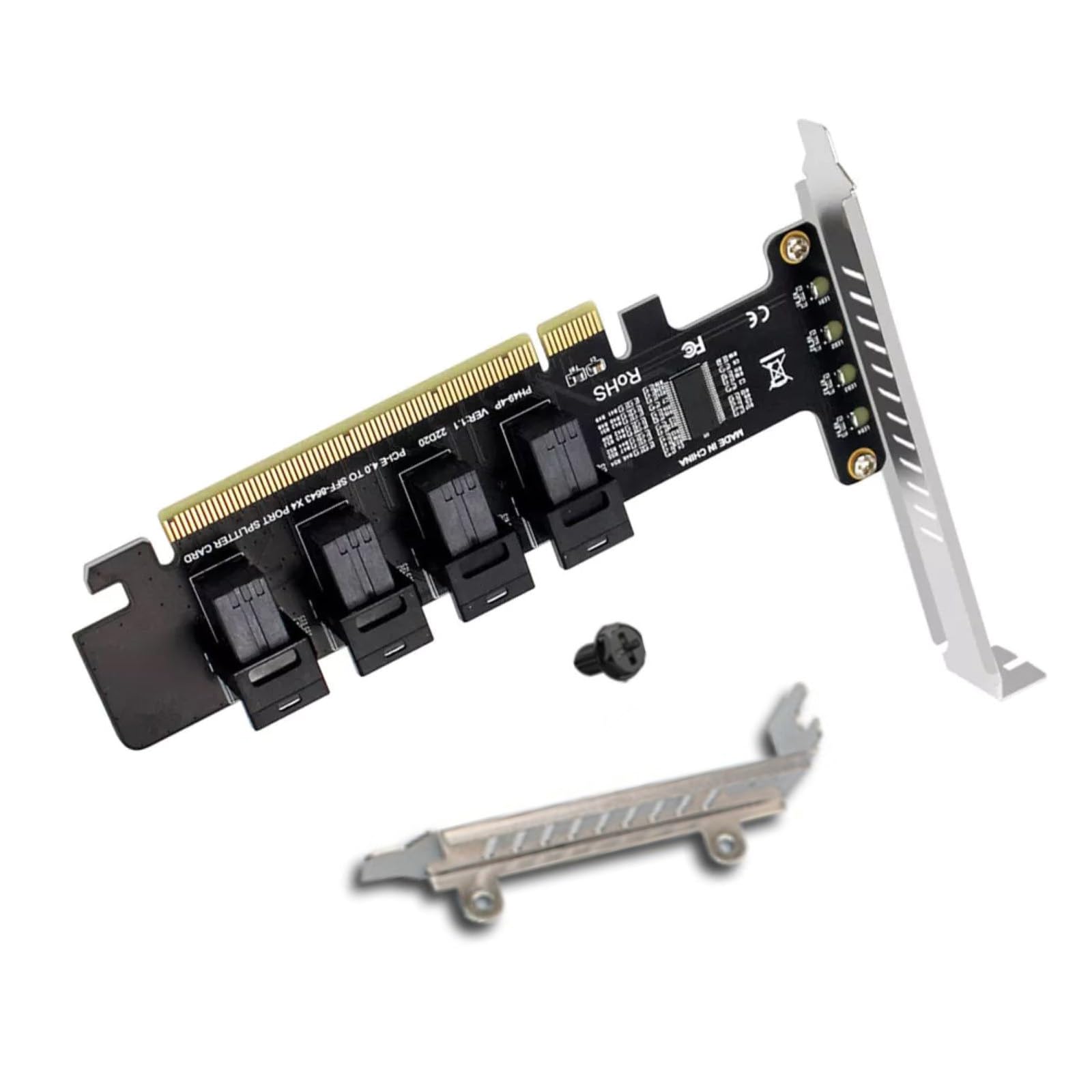Replacement PCIE to U.2 Adapter Card, PCIE X16 to 4 Port U.2 NVME SFF-8643 SFF-8639 Expansion Card