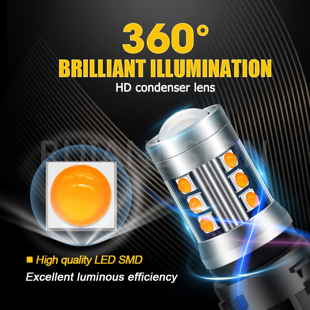 Ruiandsion 2pcs DC 12V P26S LED Lampadina motociclo Moto Faro Super Bright 3030 56SMD Chipset