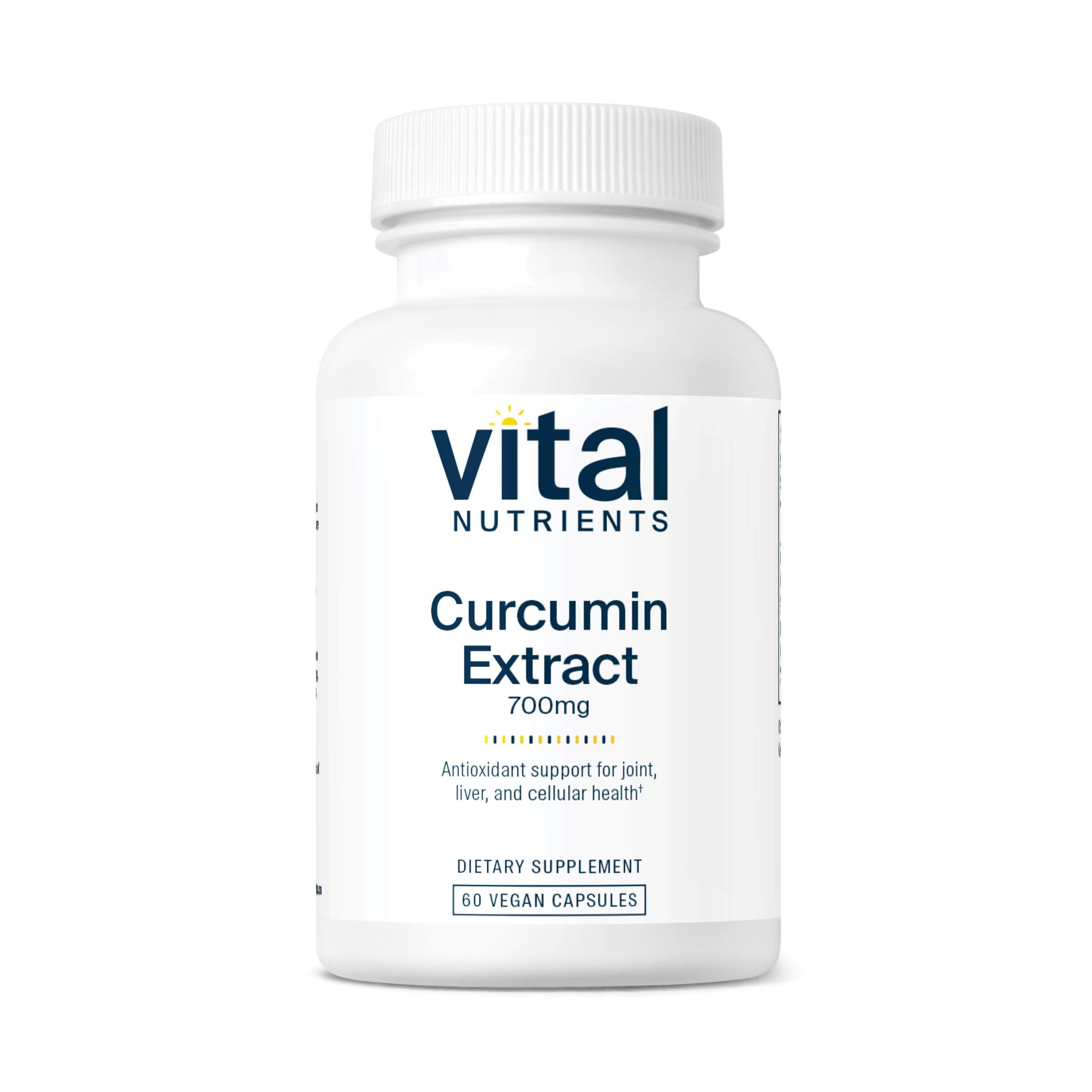 Vital Nutrients Curcumin Extract 700mg | Vegan Curcumin Supplements with Black Pepper Extract | Antioxidant Support for Joint, Liver, and Cellular Health* | Gluten, Dairy, Soy Free | 60 Capsules